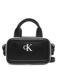 Calvin Klein Torebka Contrast Ck Mini Bauletto Bag LV04F1257G Czarny. Kolor: czarny. Materiał: skórzane #1