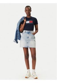Tommy Jeans T-Shirt Flag DW0DW22562 Granatowy Regular Fit. Kolor: niebieski. Materiał: bawełna #4