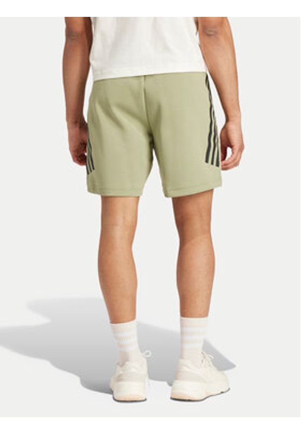 Adidas - adidas Szorty sportowe Future Icons 3-Stripes IW8540 Zielony Regular Fit. Kolor: zielony. Materiał: bawełna. Styl: sportowy