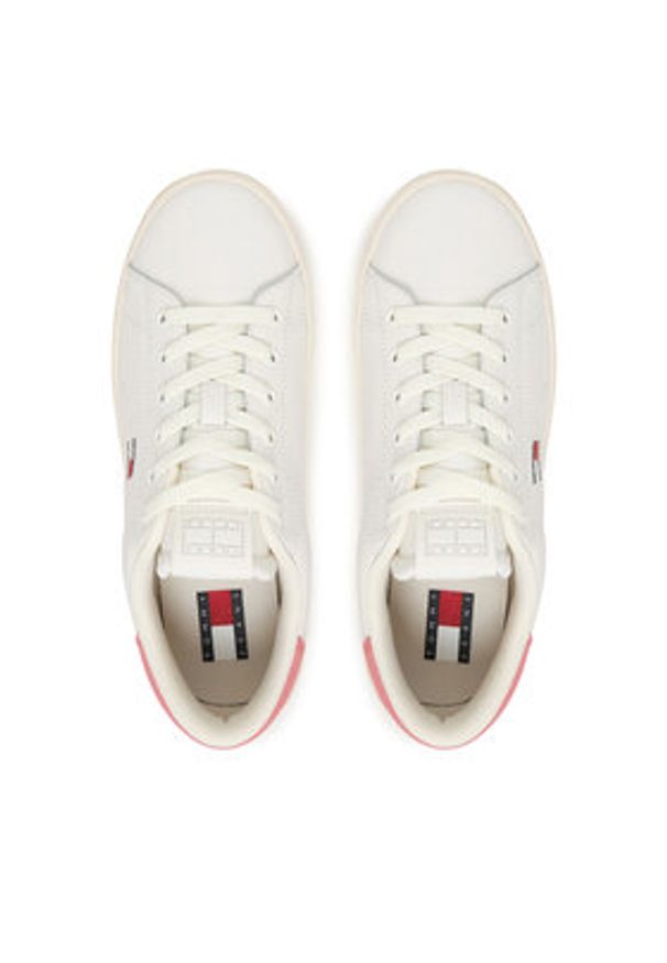 Tommy Jeans Sneakersy Tjw Script Cupsole EN0EN02960 Biały. Kolor: biały. Materiał: skóra