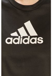 Adidas - adidas T-shirt GL3830 kolor czarny. Okazja: na co dzień. Kolor: czarny. Materiał: dzianina. Wzór: nadruk. Styl: casual #3