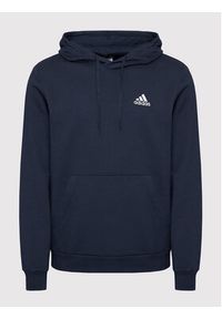 Adidas - adidas Bluza FeelCozy Hoodie H12216 Granatowy Regular Fit. Kolor: niebieski. Materiał: bawełna #4