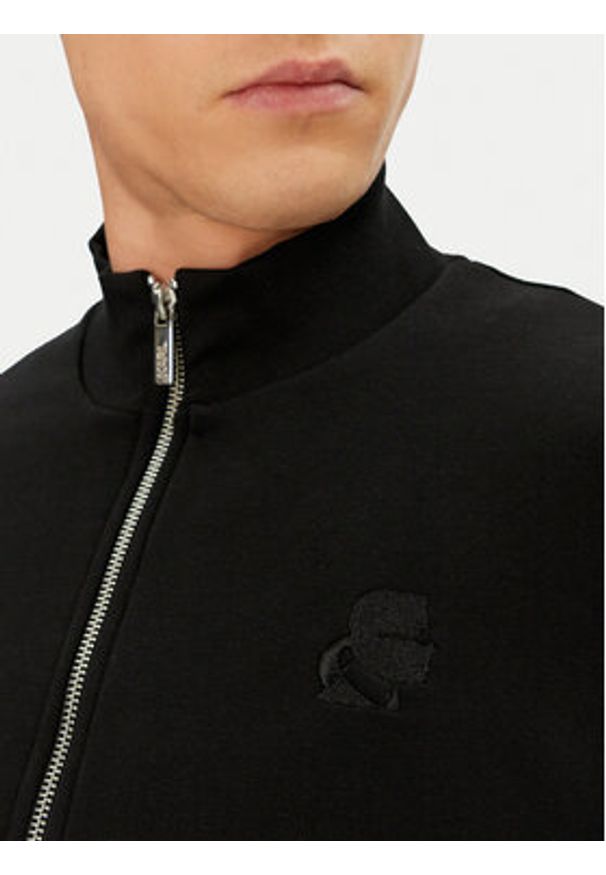 Karl Lagerfeld - KARL LAGERFELD Bluza 705750 500900 Czarny Regular Fit. Typ kołnierza: dekolt w karo. Kolor: czarny. Materiał: bawełna