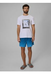 4f - 4F T-shirt regular z nadrukiem męski - biały 3XL. Okazja: na co dzień. Kolor: biały. Materiał: materiał, bawełna, dzianina. Wzór: nadruk. Styl: casual #2
