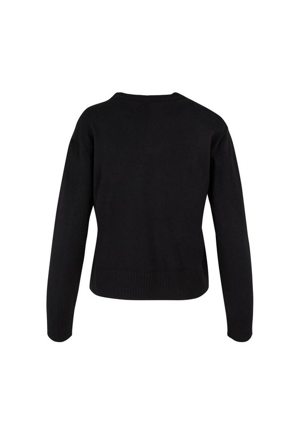 Urban Classics - Bluza Damska Dzianinowa Z Okrągłym Dekoltem. Kolor: czarny. Materiał: dzianina