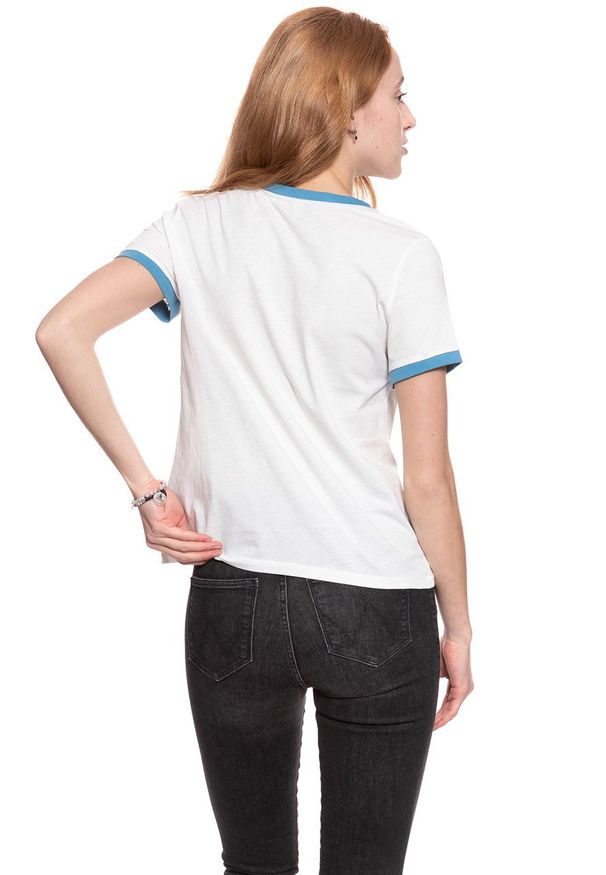 Wrangler - WRANGLER T SHIRT DAMSKI REGULAR TEE EGRET OFF WHITE W7383EVIO 112131034. Wzór: nadruk