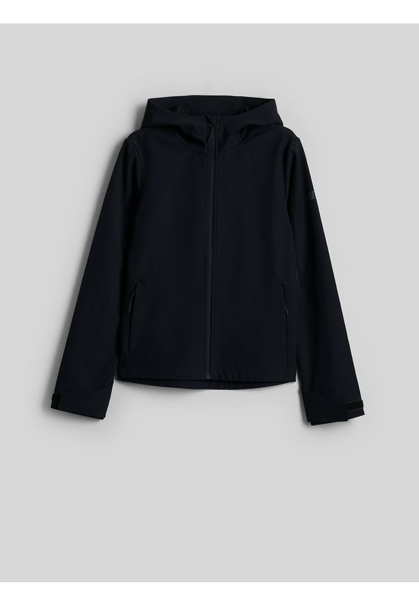 4f - 4F Kurtka softshell wiatroodporna membrana 5000 damska - czarna L. Kolor: czarny. Materiał: softshell. Sport: turystyka piesza