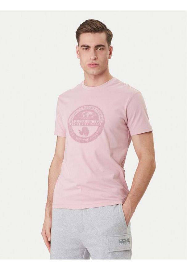 Napapijri T-Shirt S-Mahsa NP0A4FZB Różowy Regular Fit. Kolor: różowy. Materiał: bawełna