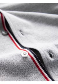 Ombre Clothing - Bawełniana męska koszula SLIM FIT ze stójką w kolorowe paski – szara V5. Okazja: na co dzień. Typ kołnierza: kołnierzyk stójkowy. Kolor: czarny. Materiał: bawełna. Długość: długie. Wzór: kolorowy, paski. Styl: casual