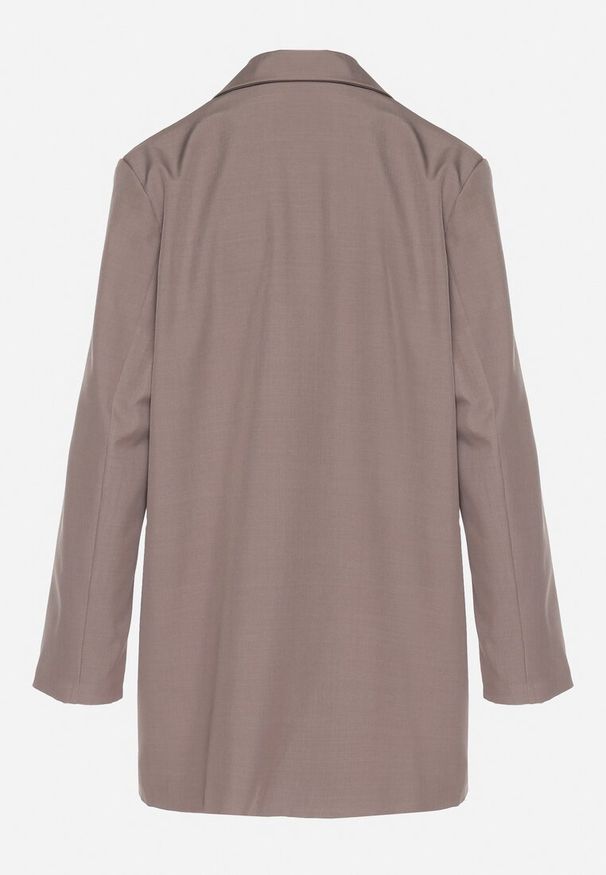 Born2be - Beżowa Dwurzędowa Marynarka o Pudełkowym Kroju Nilinne. Okazja: na co dzień, na spacer. Kolor: beżowy. Materiał: jeans. Styl: elegancki, casual