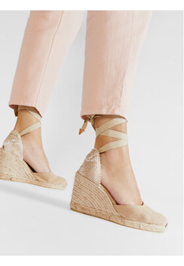 Castañer Espadryle Carina/8/002 021642-2017 Beżowy. Kolor: beżowy. Materiał: materiał