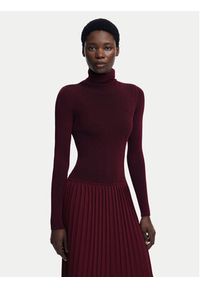 Desigual Sukienka dzianinowa Sigritt 25WWVF09 Bordowy Slim Fit. Kolor: czerwony. Materiał: wiskoza #7