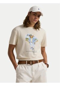 Polo Ralph Lauren T-Shirt 710969630001 Beżowy Custom Slim Fit. Typ kołnierza: polo. Kolor: beżowy. Materiał: bawełna