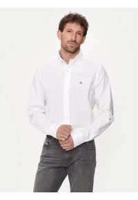 GANT - Gant Koszula Oxford 3230115 Biały Slim Fit. Kolor: biały. Materiał: bawełna