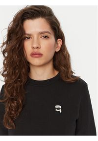 Karl Lagerfeld - KARL LAGERFELD Bluza A1W20014 Czarny Regular Fit. Typ kołnierza: dekolt w karo. Kolor: czarny. Materiał: bawełna #2