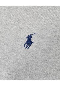 Ralph Lauren - RALPH LAUREN - Szary t-shirt z logo Regular Fit. Typ kołnierza: polo. Kolor: szary. Materiał: bawełna, jeans. Wzór: haft. Styl: klasyczny