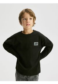 Reserved - Bawełniany longsleeve - czarny. Kolor: czarny. Materiał: bawełna. Długość rękawa: długi rękaw #1