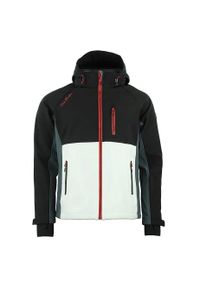 PEAK MOUNTAIN - Kurtka Peak Mountain Shoftshell. Kolor: czarny, biały, wielokolorowy. Sport: wspinaczka, turystyka piesza #1
