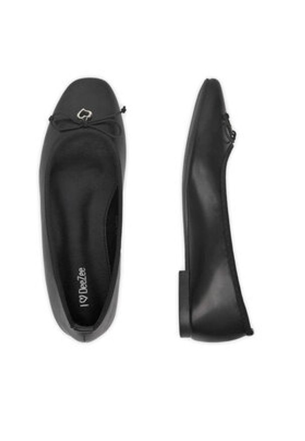 DeeZee Baleriny Z869-1 Czarny. Kolor: czarny. Materiał: skóra