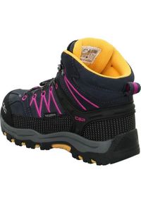 Buty trekkingowe dla dzieci CMP Rigel Mid WP. Wysokość cholewki: za kostkę. Kolor: czarny, różowy, wielokolorowy. Materiał: materiał. Szerokość cholewki: normalna