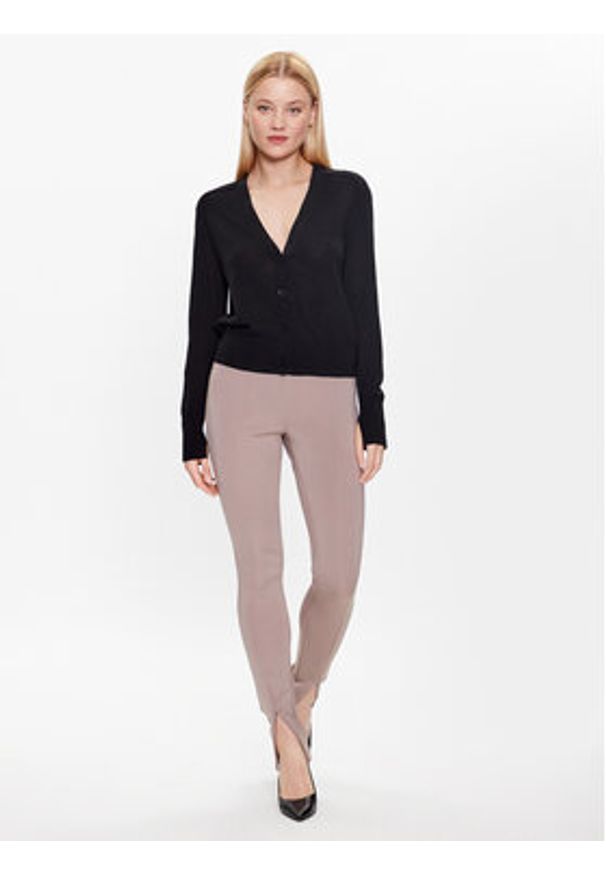 Calvin Klein Kardigan K20K205778 Czarny Slim Fit. Kolor: czarny. Materiał: wełna