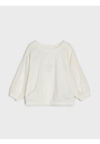 Sinsay - Bluza crewneck z haftem - kremowy. Kolor: kremowy. Wzór: haft #1