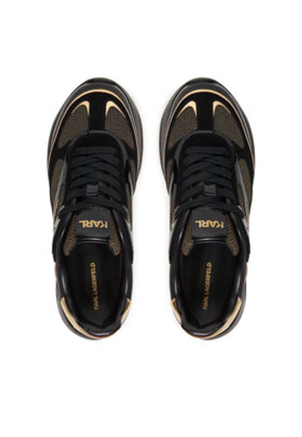 Karl Lagerfeld - KARL LAGERFELD Sneakersy Kontour Wedge KL68016 Czarny. Kolor: czarny. Materiał: skóra