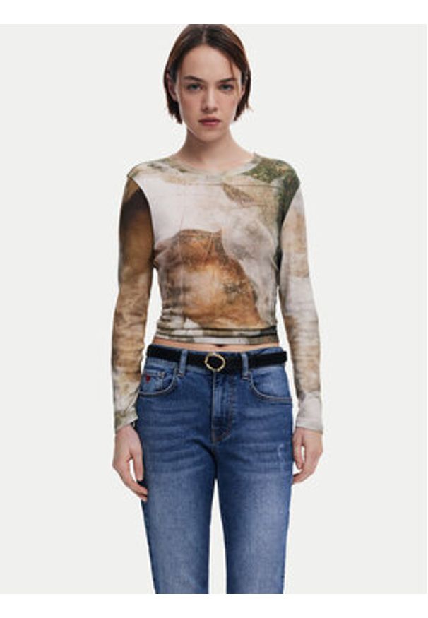 Desigual Pasek Damski 25SARL30 Czarny. Kolor: czarny. Materiał: skóra