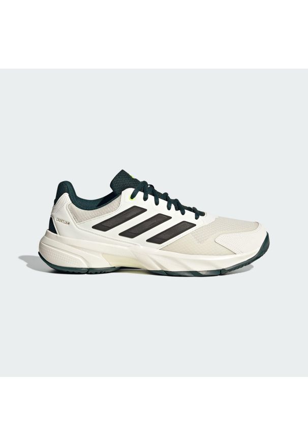 Adidas - Buty CourtJam Control 3 Tennis. Kolor: zielony, biały, szary, wielokolorowy. Materiał: materiał. Sport: tenis