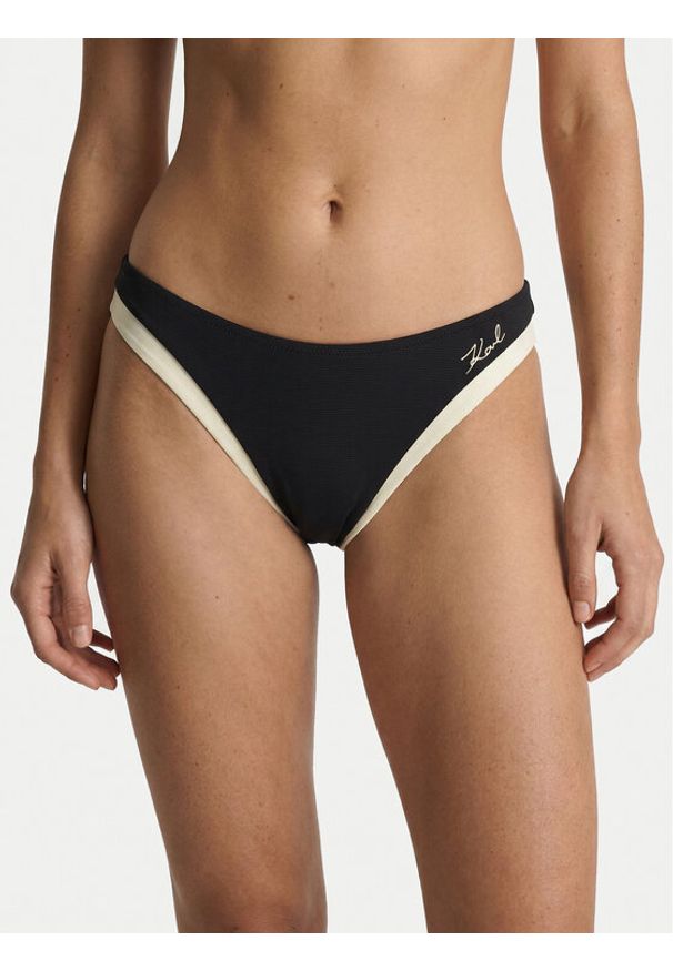 Karl Lagerfeld - KARL LAGERFELD Dół od bikini B2W46023 Czarny. Kolor: czarny. Materiał: syntetyk