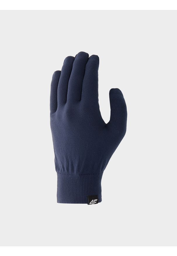 4f - Rękawiczki TouchScreen uniseks. Kolor: niebieski. Materiał: dzianina