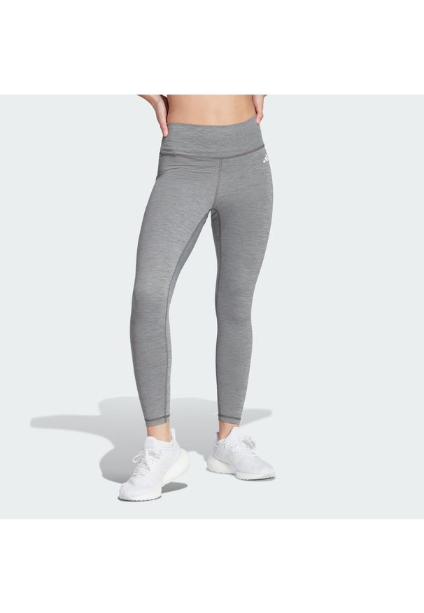 Adidas - Training Essentials High-Waisted 7/8 Leggings. Kolor: szary. Materiał: materiał. Sport: fitness