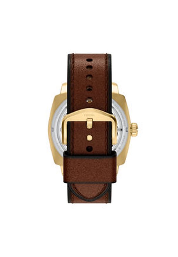 Fossil Zegarek Machine ME3278 Brązowy. Kolor: brązowy. Materiał: skóra