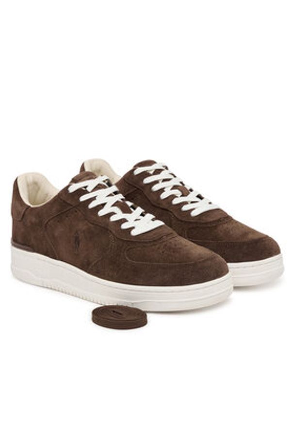 Polo Ralph Lauren Sneakersy 809973704003 Brązowy. Kolor: brązowy. Materiał: zamsz, skóra