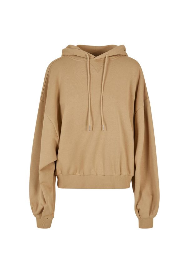 Urban Classics - Damska Bluza Z Frotte Organic Oversized Hoodie. Kolor: beżowy