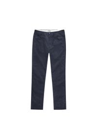 Wrangler - WRANGLER GREENSBORO MĘSKIE SPODNIE MATERIAŁOWE MATERIAŁ CHINO DARK NAVY 112358043 W15Q017344. Materiał: materiał