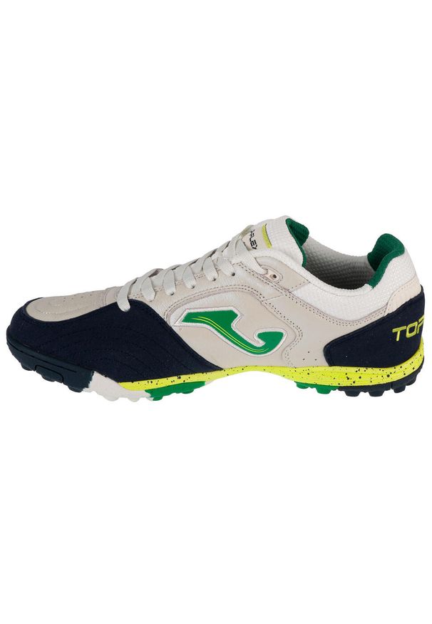 Buty piłkarskie męskie Joma Top Flex 2426 Turf. Zapięcie: sznurówki. Kolor: biały, wielokolorowy, zielony. Materiał: guma, materiał, skóra, syntetyk. Szerokość cholewki: normalna. Sport: piłka nożna