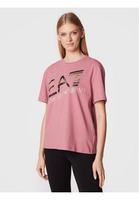 EA7 Emporio Armani T-Shirt 6LTT35 TJFKZ 1438 Różowy Relaxed Fit. Kolor: różowy. Materiał: bawełna