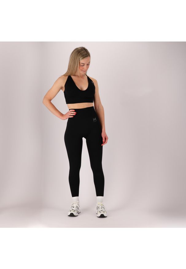 XTREME - Damski zestaw sportowy - Spodenki/Stanik - Czarny. Kolor: czarny. Materiał: poliamid. Sport: fitness