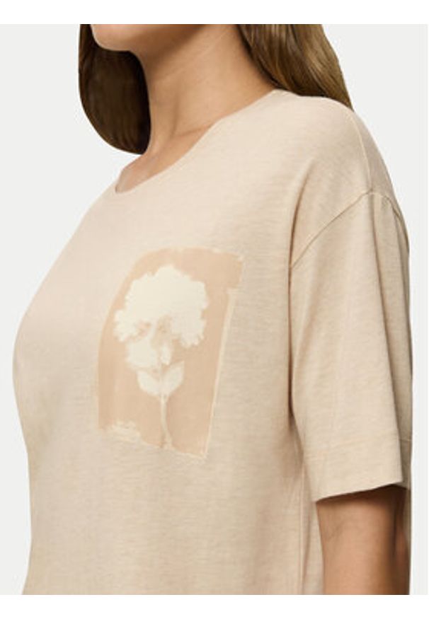 Triumph Piżama Endless Comfort 10222572 Beżowy Relaxed Fit. Kolor: beżowy. Materiał: bawełna