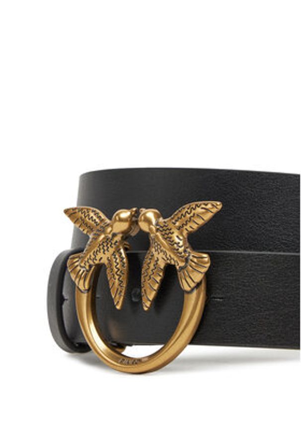 Pinko - PINKO Pasek Damski Love Berry H3 Belt 20251 PLT01 100125 A2CB Czarny. Kolor: czarny. Materiał: skóra