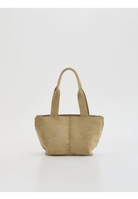 Reserved - Torebka z imitacji zamszu - beżowy. Kolor: beżowy. Materiał: zamszowe #1