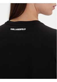 Karl Lagerfeld - KARL LAGERFELD T-Shirt A1W17131 Czarny Regular Fit. Typ kołnierza: dekolt w karo. Kolor: czarny. Materiał: bawełna #3