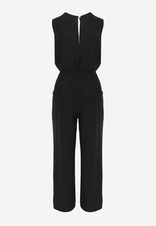 Born2be - Czarny Kombinezon Hame. Kolor: czarny. Materiał: wiskoza. Długość rękawa: na ramiączkach. Długość: długie. Styl: elegancki