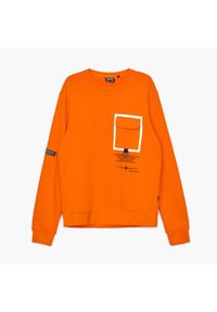 Cropp - Bluza z kieszenią - Pomarańczowy. Kolor: pomarańczowy
