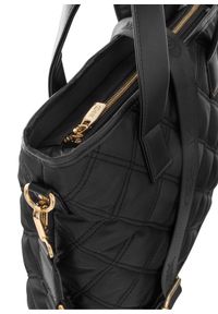 Ochnik - Pikowana czarna torebka shopper damska. Kolor: czarny. Materiał: pikowane. Rodzaj torebki: na ramię #3