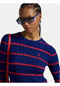 Polo Ralph Lauren Sweter 211972119001 Granatowy Slim Fit. Typ kołnierza: polo. Kolor: niebieski. Materiał: bawełna #2