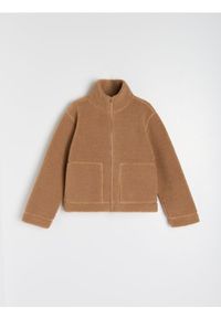 Sinsay - Bluza sherpa - brązowy. Kolor: brązowy