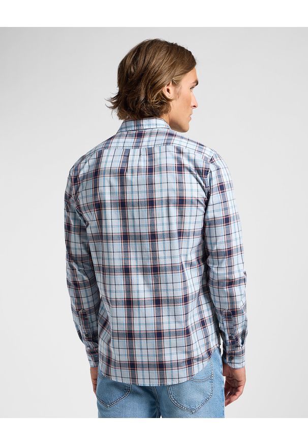 Lee - LEE MĘSKA KOSZULA LEE LEE BUTTON DOWN AURORA SEPIA PLAID 112363687. Typ kołnierza: button down. Kolor: brązowy