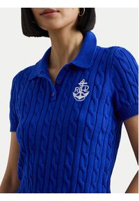 Lauren Ralph Lauren - LAUREN RALPH LAUREN Polo 200957581002 Niebieski Slim Fit. Typ kołnierza: polo. Kolor: niebieski. Materiał: bawełna